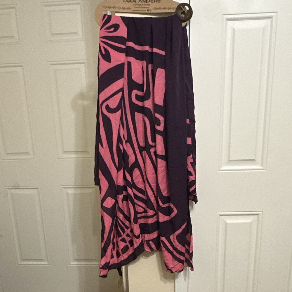 Casual Movements Women’s Abstract Purple & Pink Rayon Scarf with Fringe